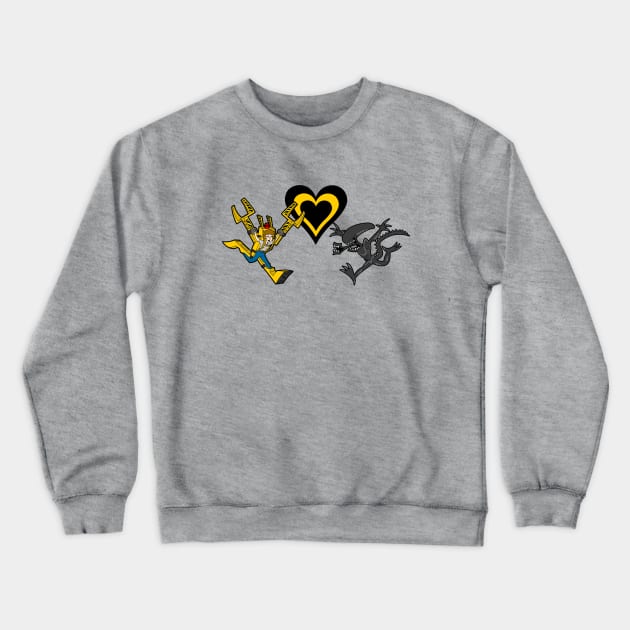 Power Loader Love Crewneck Sweatshirt by RobotGhost